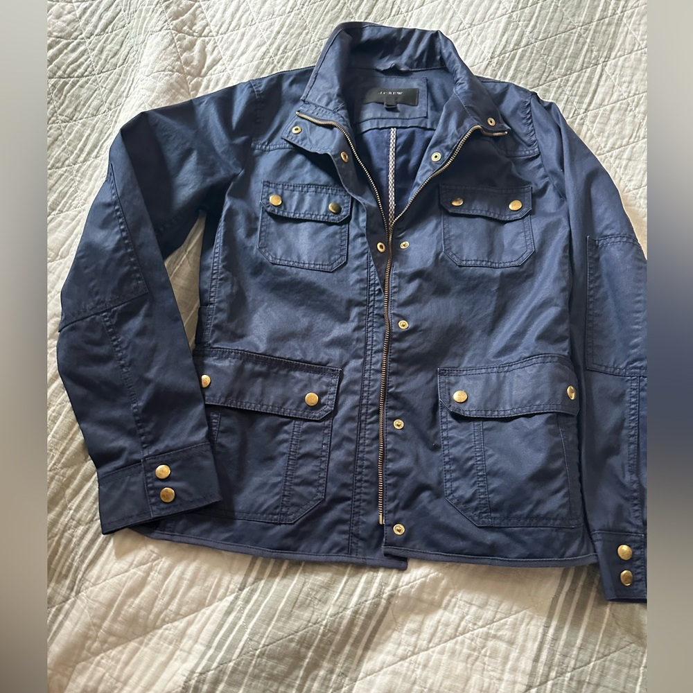 J. Crew Navy Blue Women's Zip up Field Jacket - Picture 4 of 11